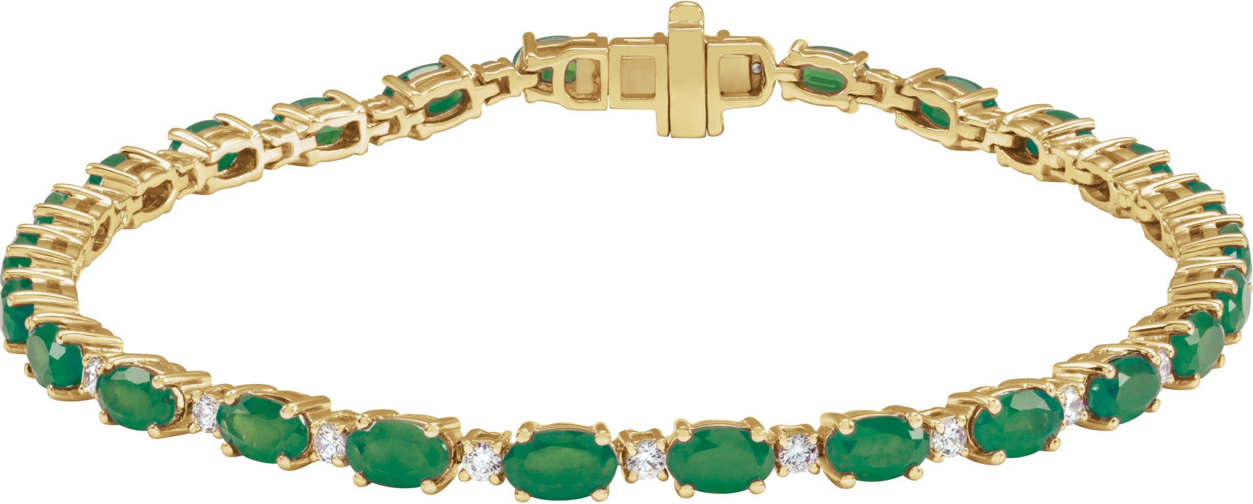 14K Rose Lab-Grown Blue Sapphire & 5/8 CTW Lab-Grown Diamond Line 7" Bracelet