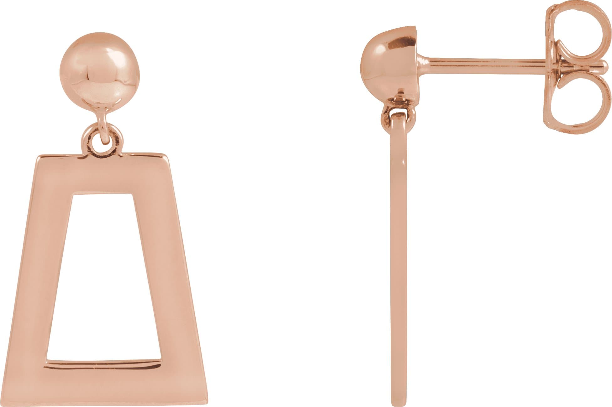 14K Rose Geometric Earring