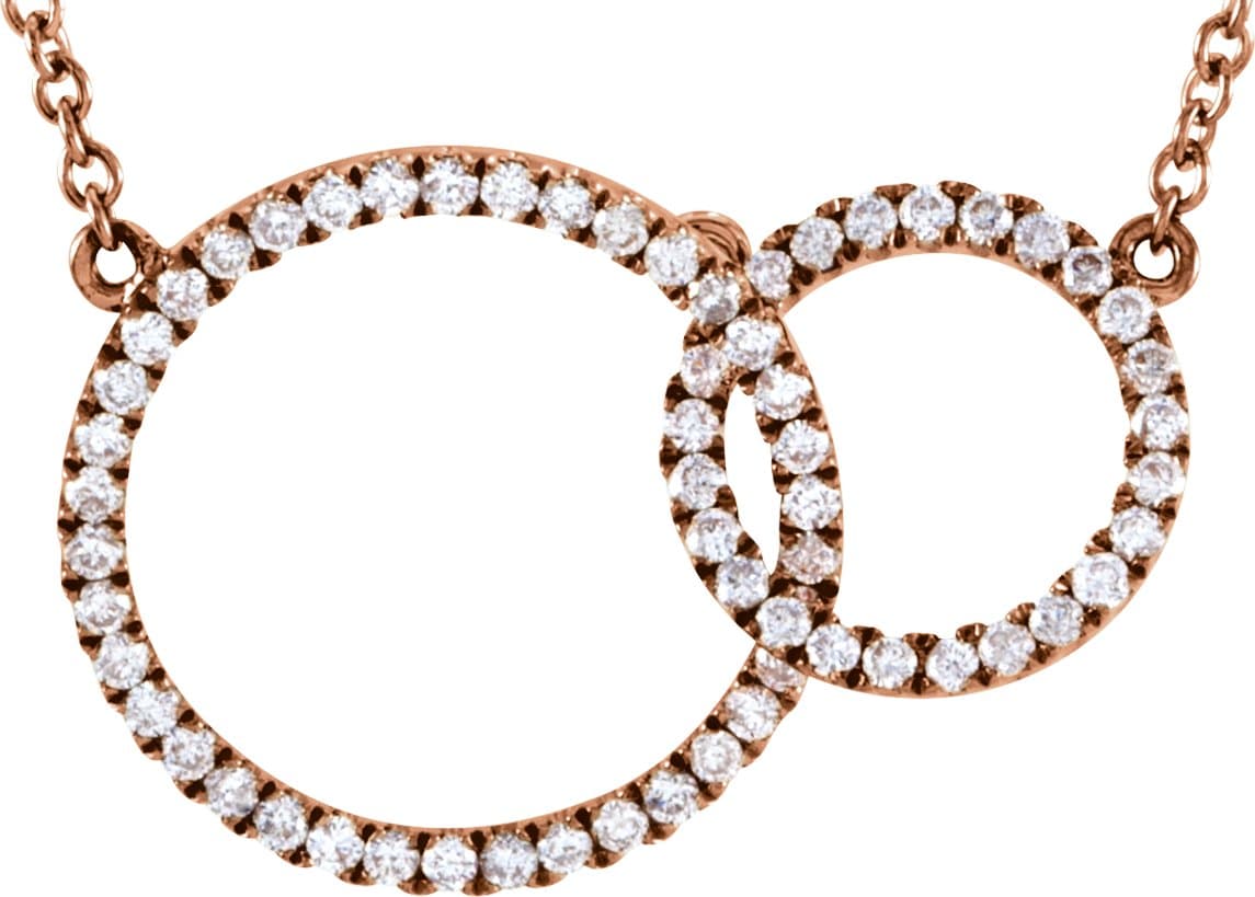 14K Rose 1/3 CTW Natural Diamond Circle 18 Necklace