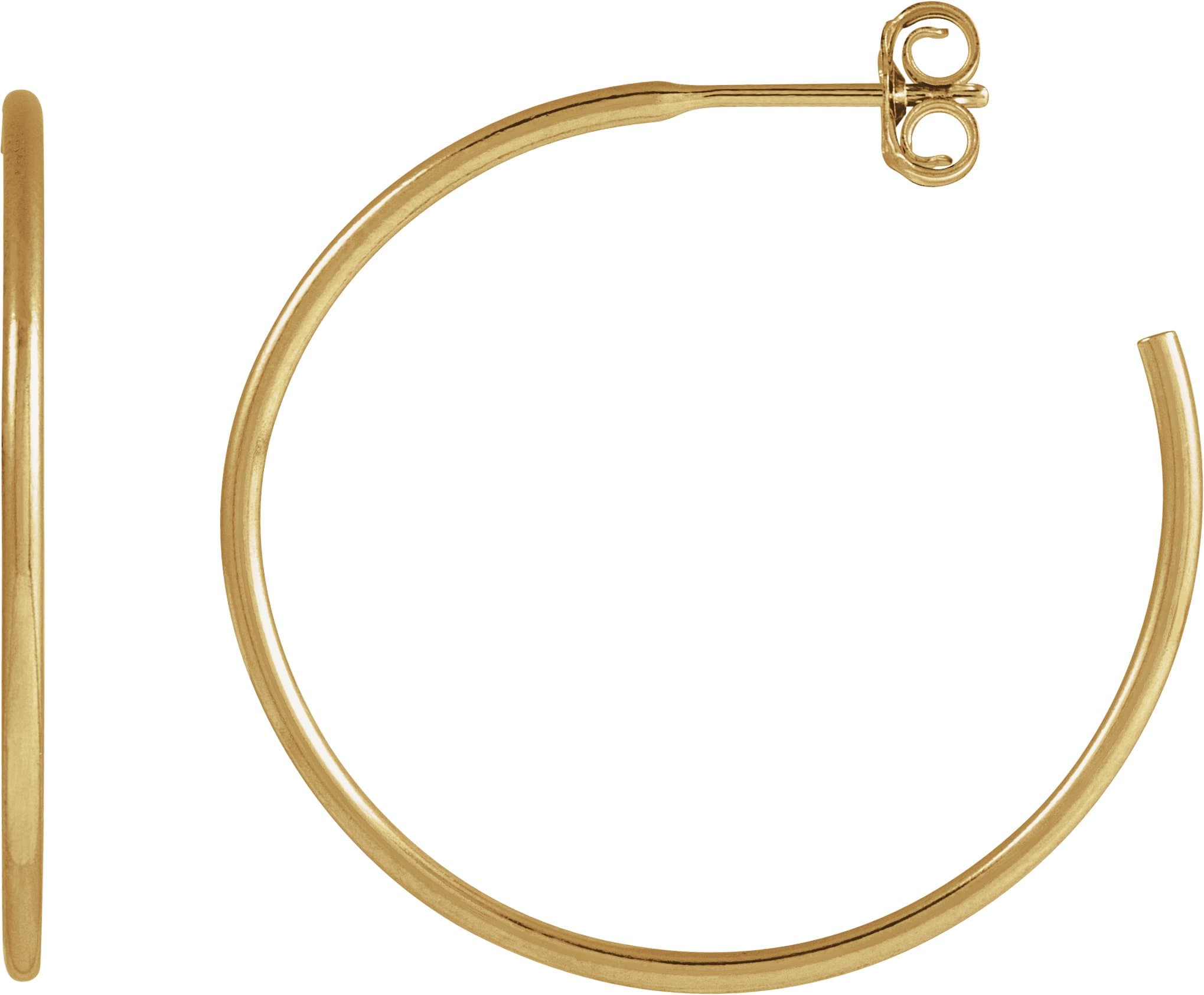 14K Yellow Gold-Filled 15 mm Hoop Earrings
