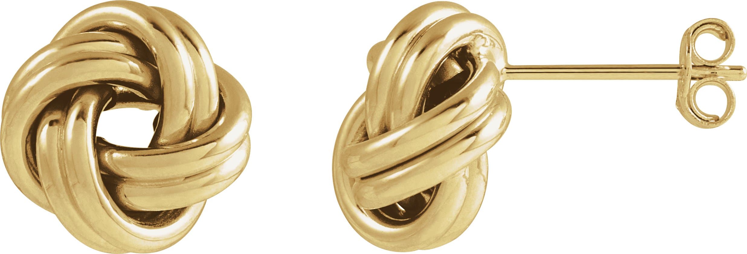 14K Yellow 10 mm Knot Earrings