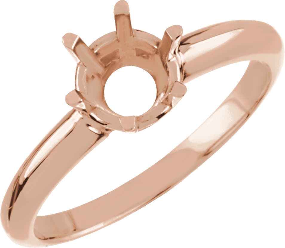 10K Yellow Gold 5 mm Round Engagement Ring Mounting