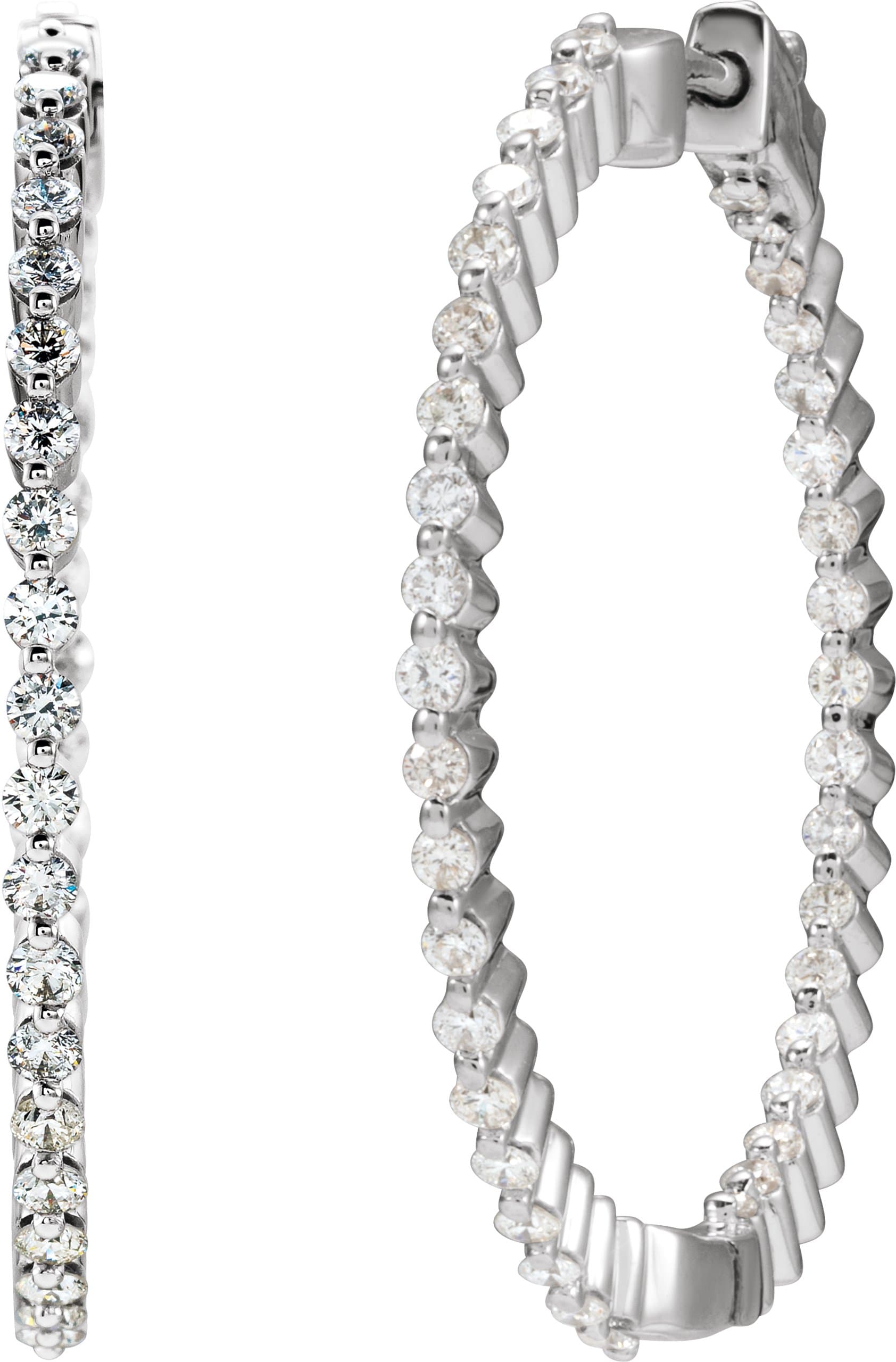 Inside-Outside Hinged Hoop Earrings view 2