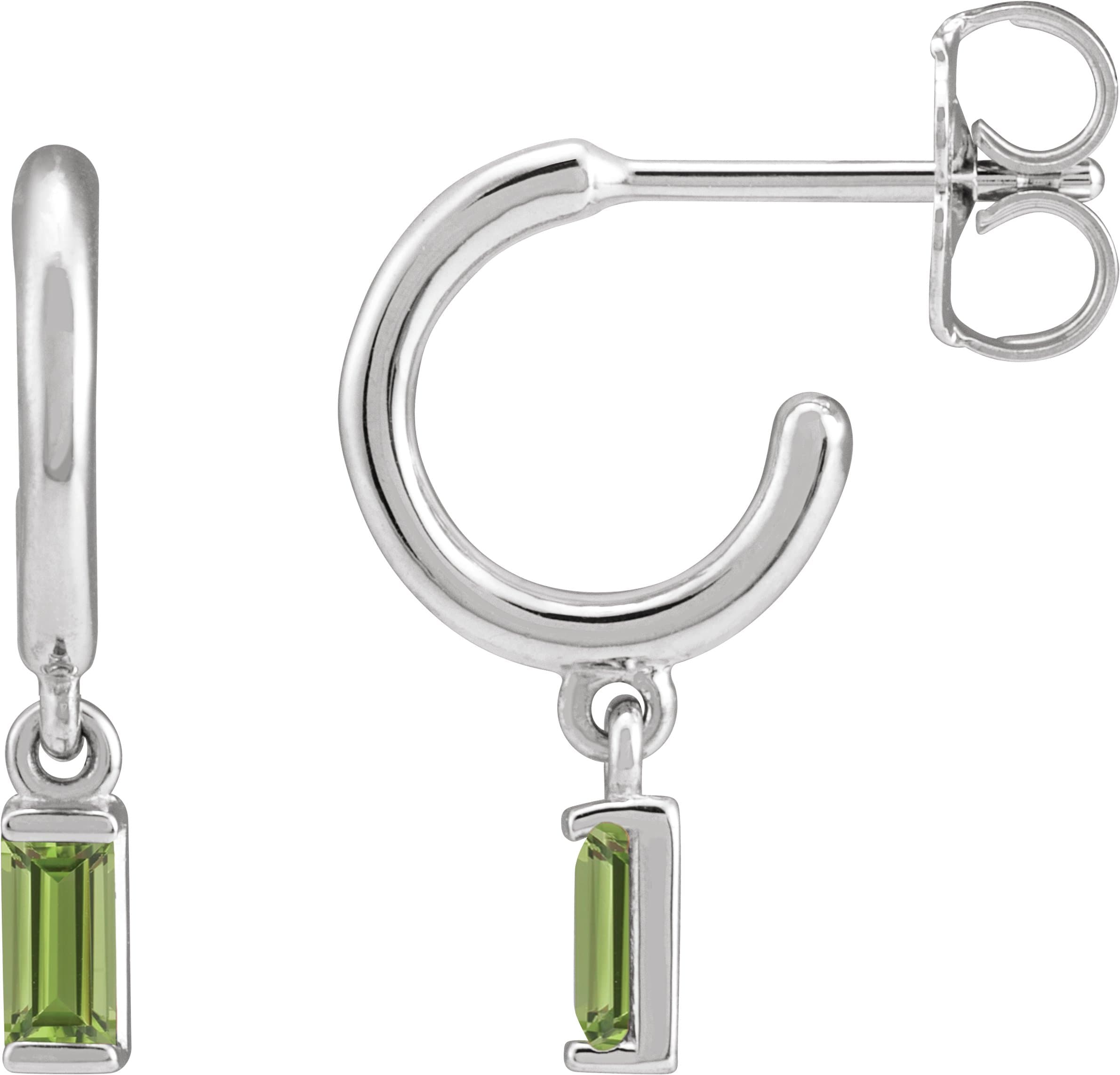 14K Rose Natural Pink Tourmaline 17.6 mm Hoop Earrings