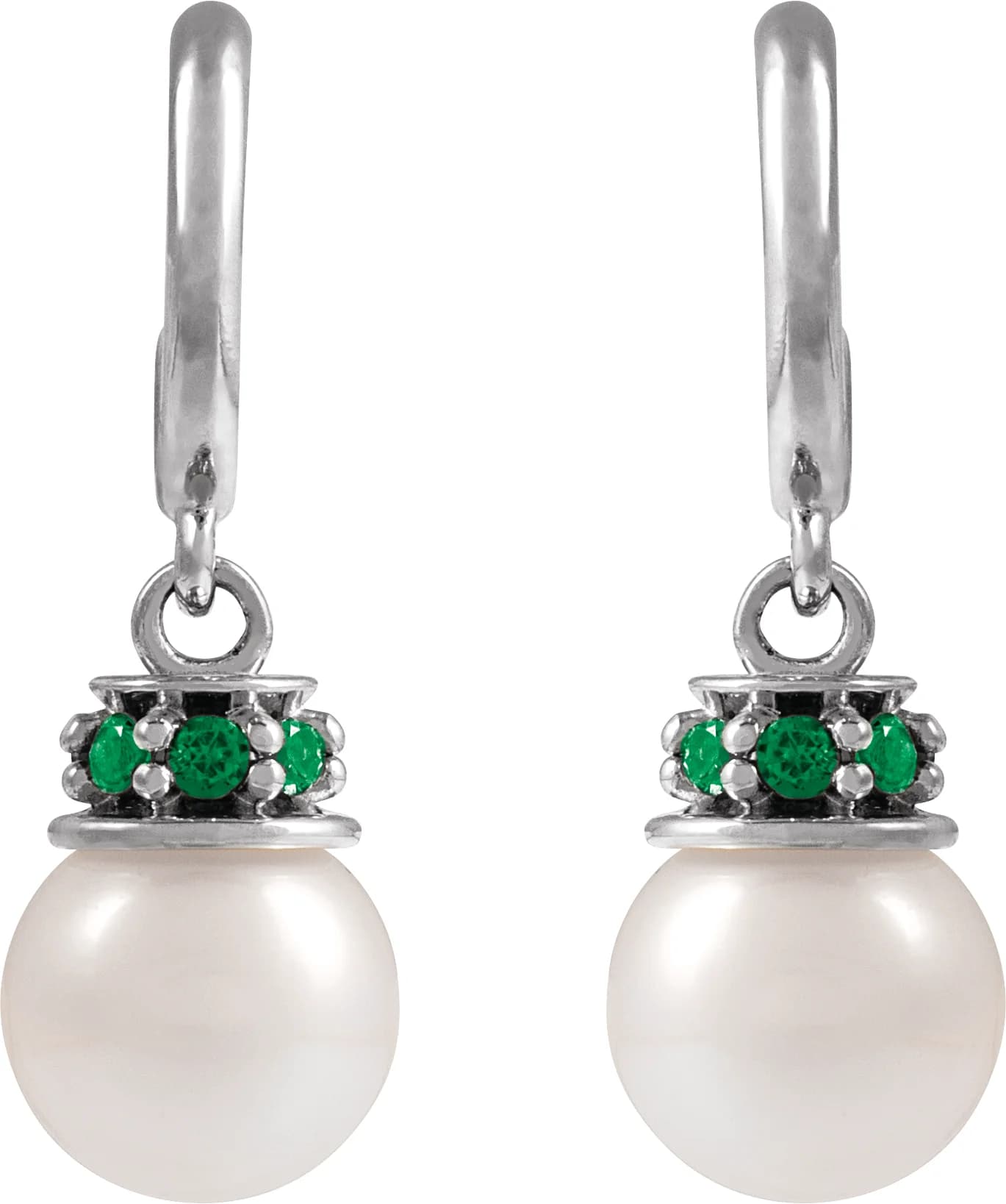 Pearl Hoop Earrings, view 3