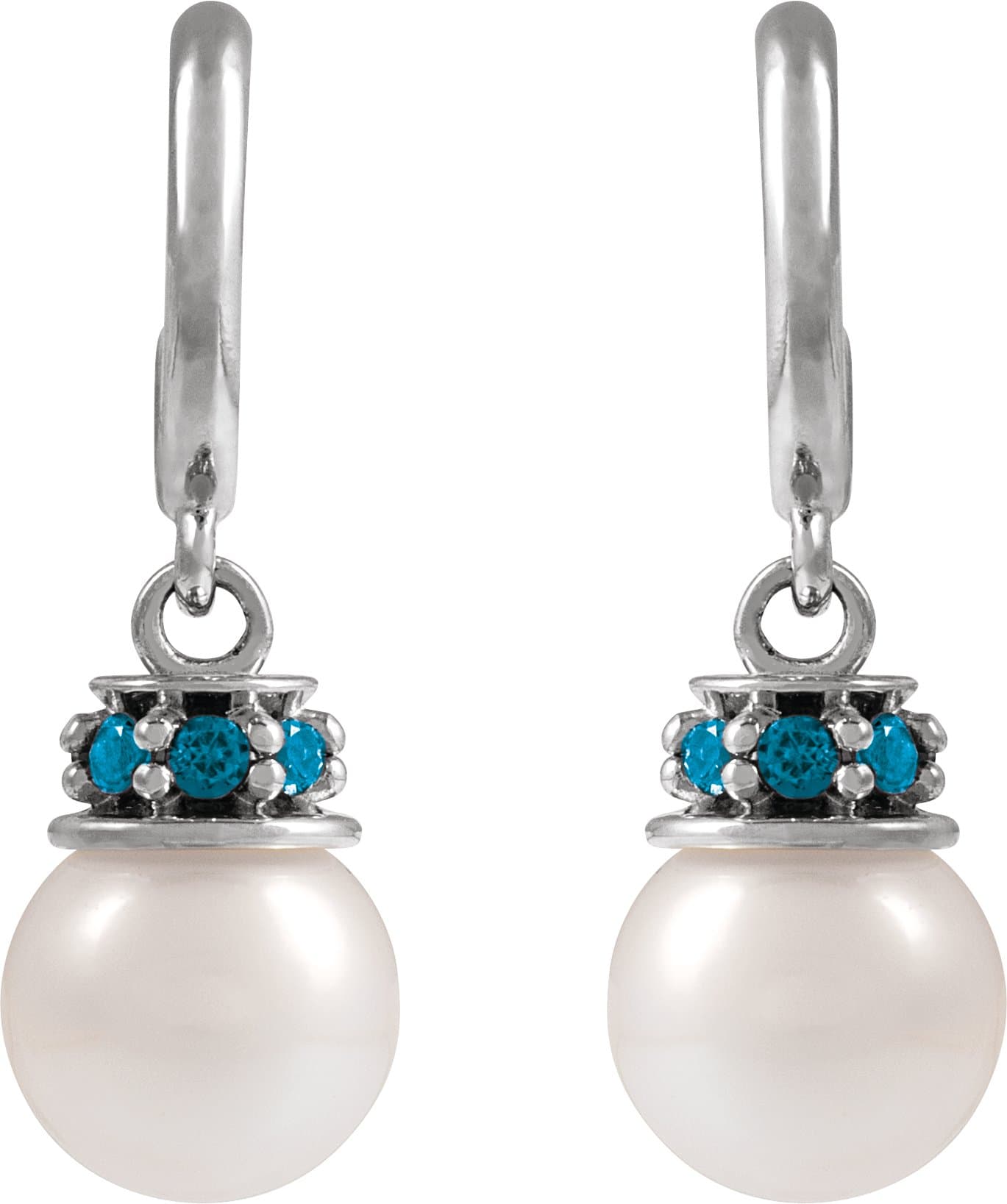 Pearl Hoop Earrings view 2
