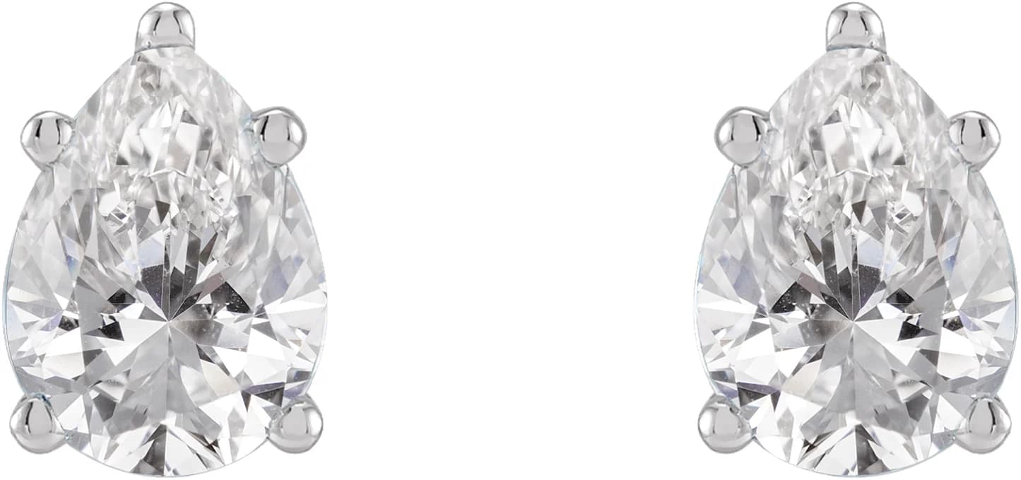 Pear 5-Prong Stud Earrings view 2