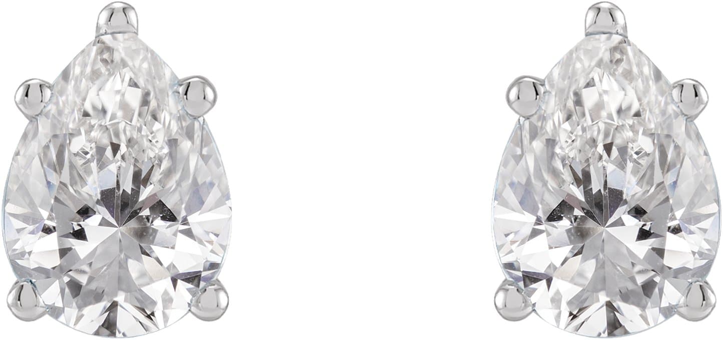 Pear 5-Prong Stud Earrings view 2
