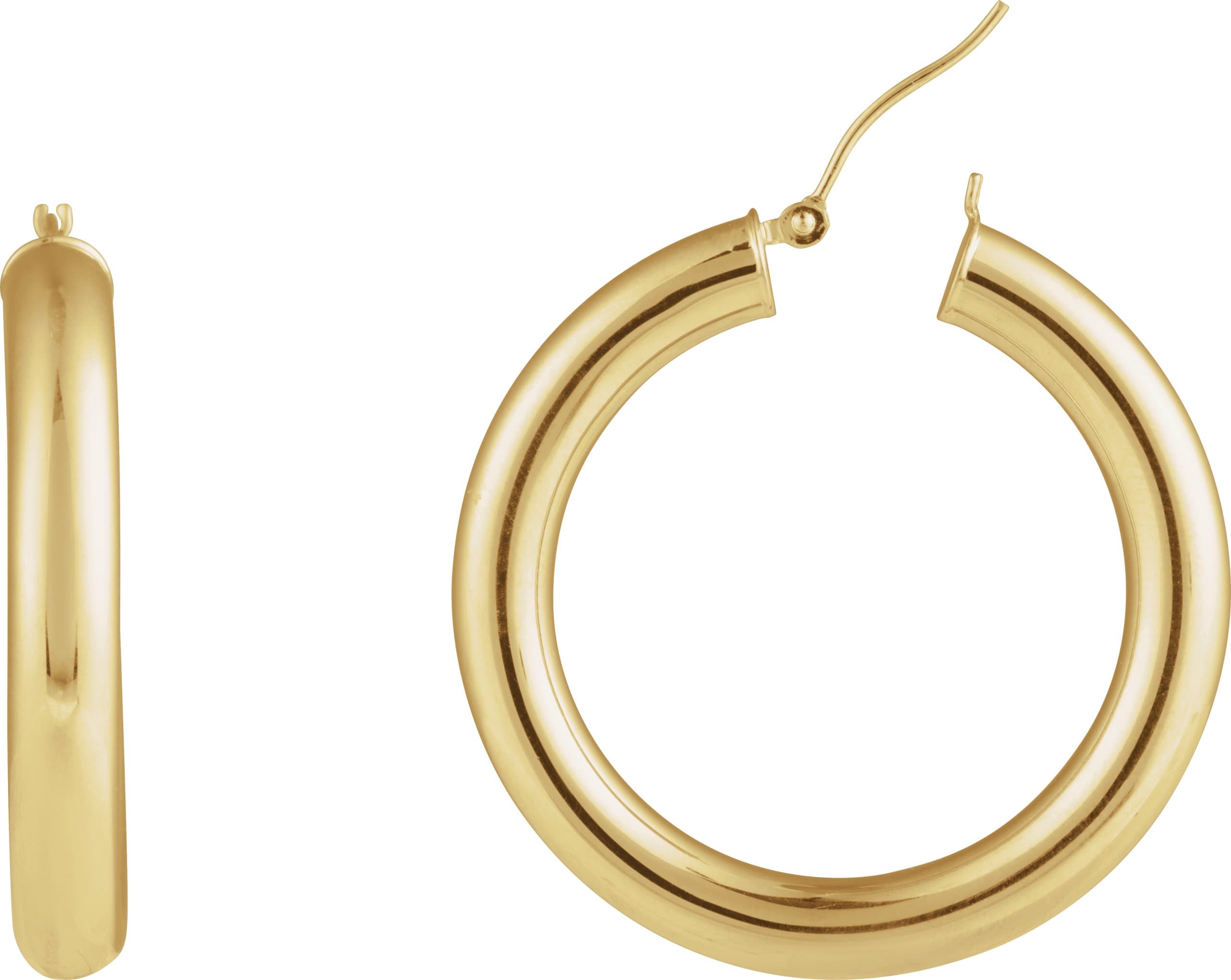Tube Hoop Earrings view 3