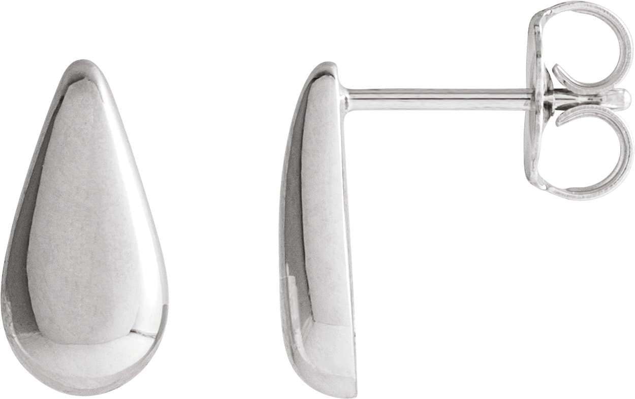 14K Rose Teardrop Stud Earrings