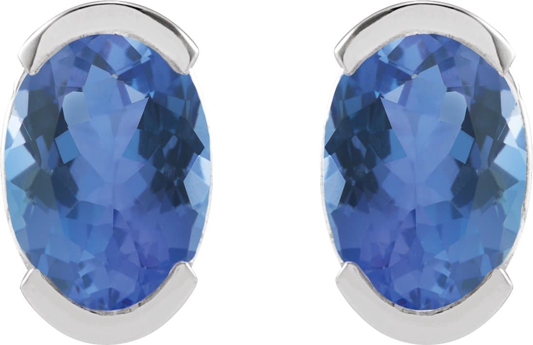 Half-Bezel Solitaire Stud Earrings view 2