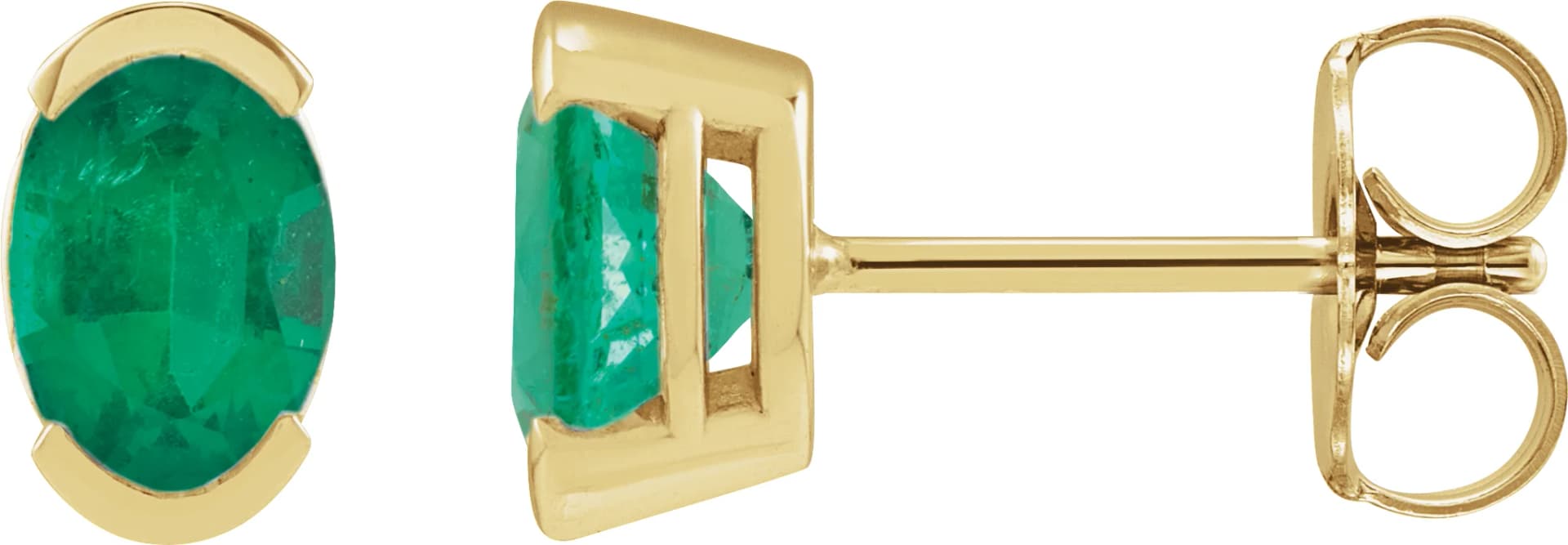 Half-Bezel Solitaire Stud Earrings