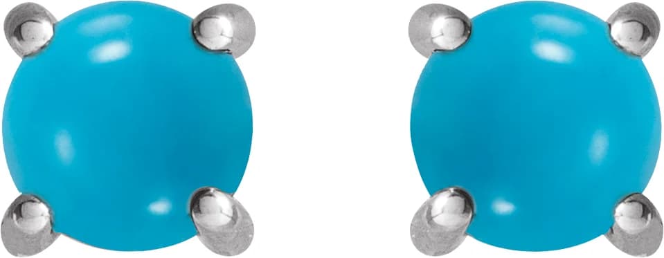 Round 4-Prong Cabochon Earrings, view 3