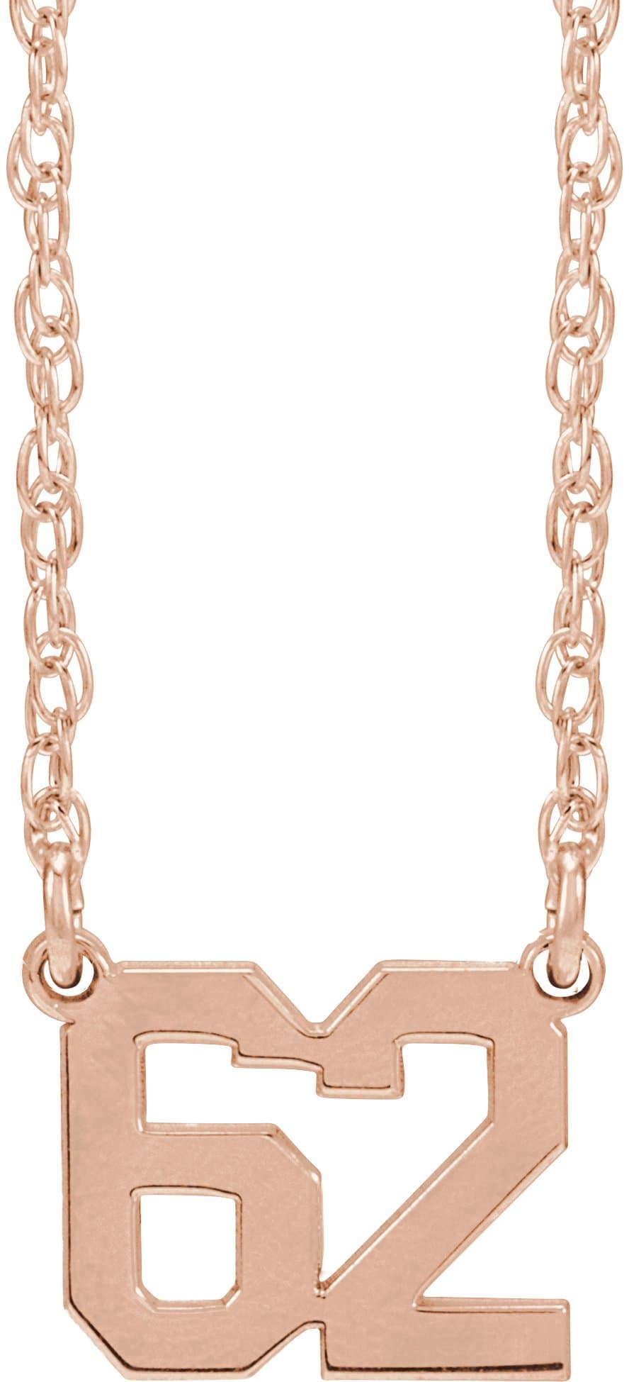 10K White Gold Sports Numeral 16-18" Necklace