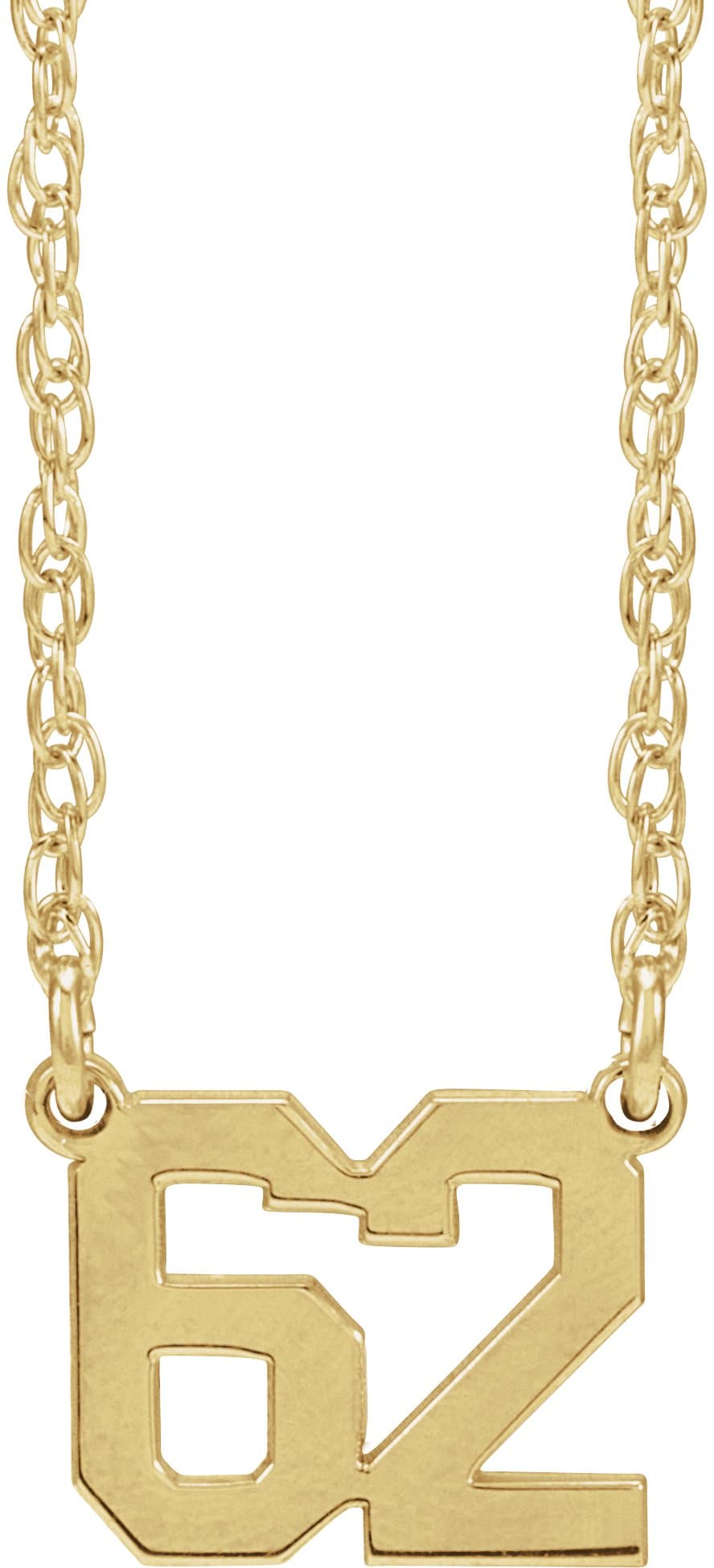 10K White Gold Sports Numeral 16-18" Necklace