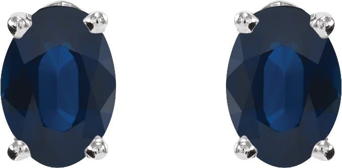 Oval 4-Prong Lightweight Stud Earrings view 2