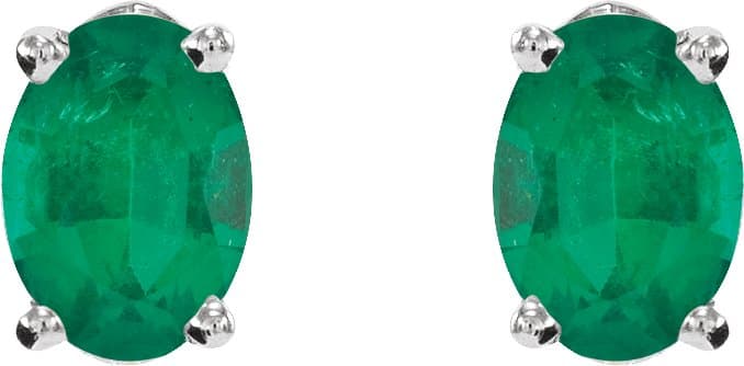 Oval 4-Prong Lightweight Stud Earrings  view 2