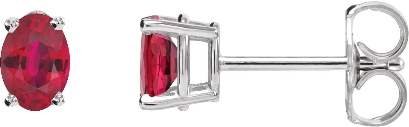 14K Rose Lab-Grown Blue Sapphire Earrings