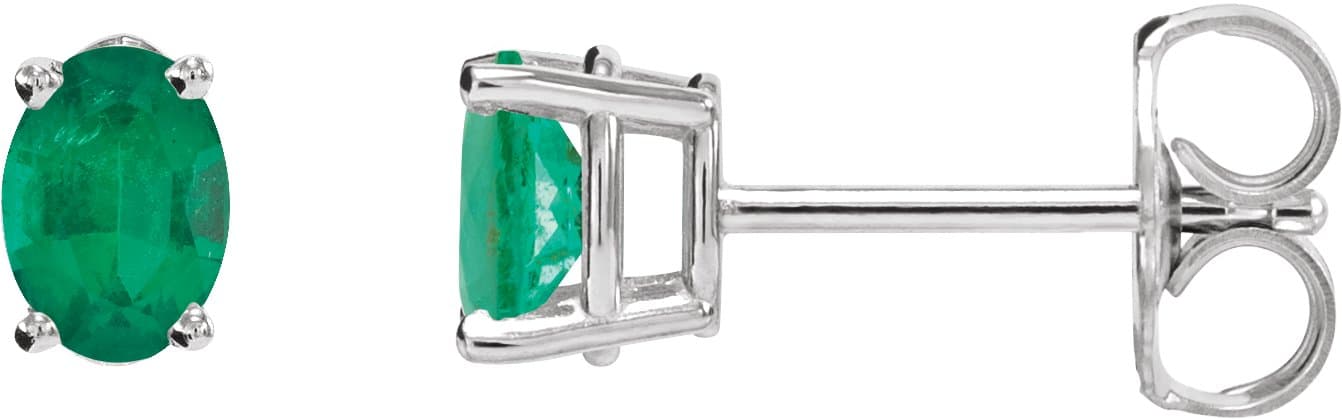 Oval 4-Prong Lightweight Stud Earrings  view 1