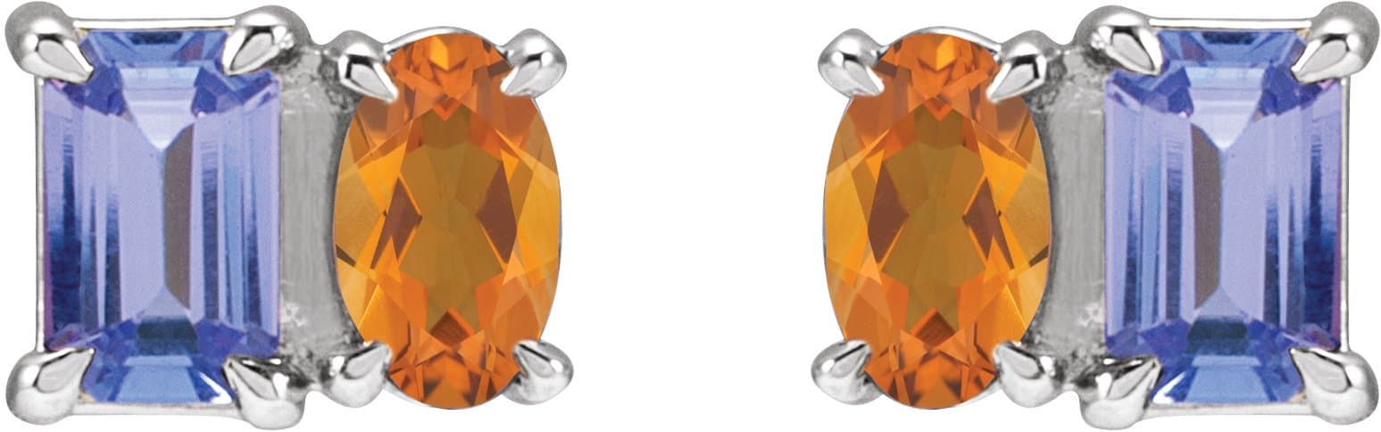 Two-Stone Stud Earrings view 2