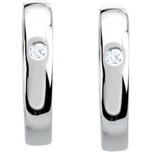 Accented Hinged Hoop Earrings view 2