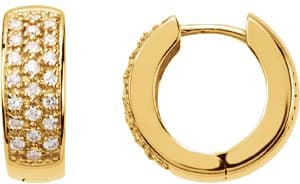 14K White 1/3 CTW Natural Diamond Huggie Earrings