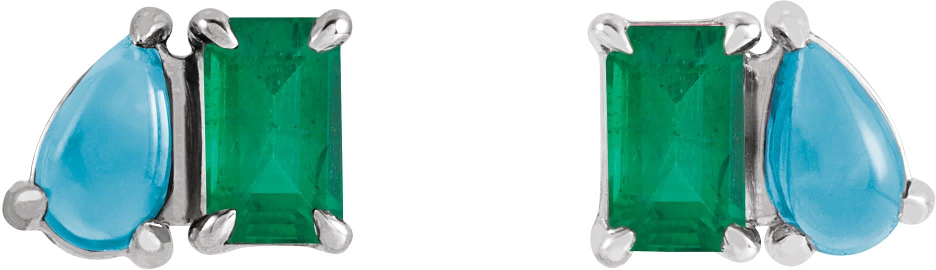 Two-Stone Stud Earring view 2