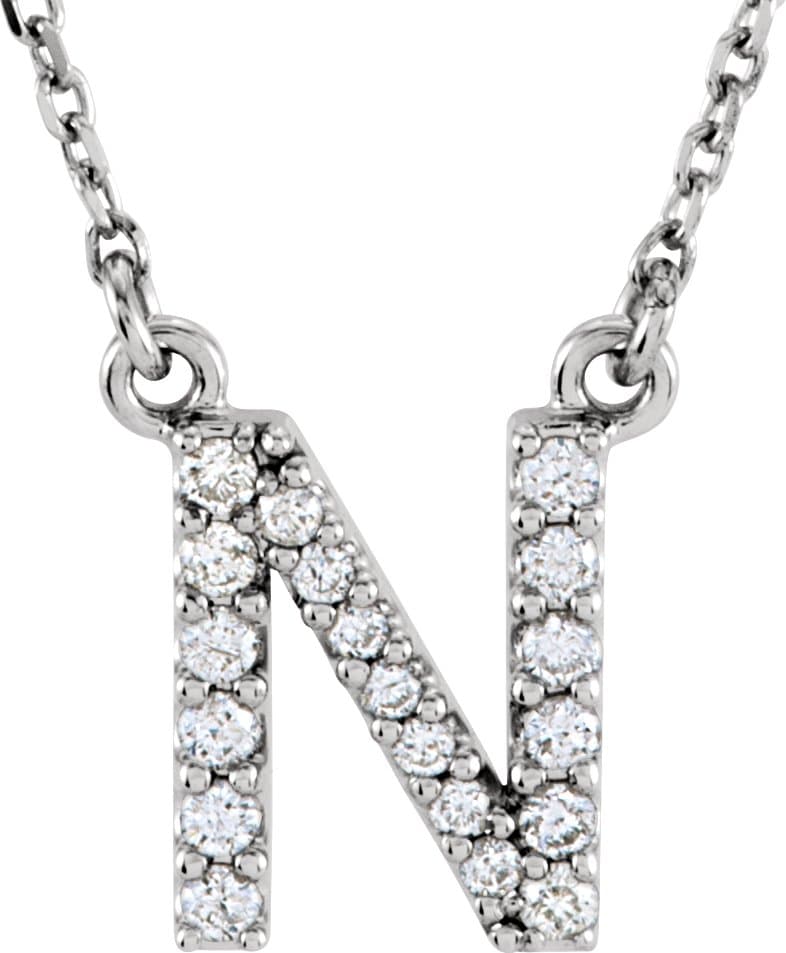 14K Rose Accented Initial K 16" Necklace Mounting