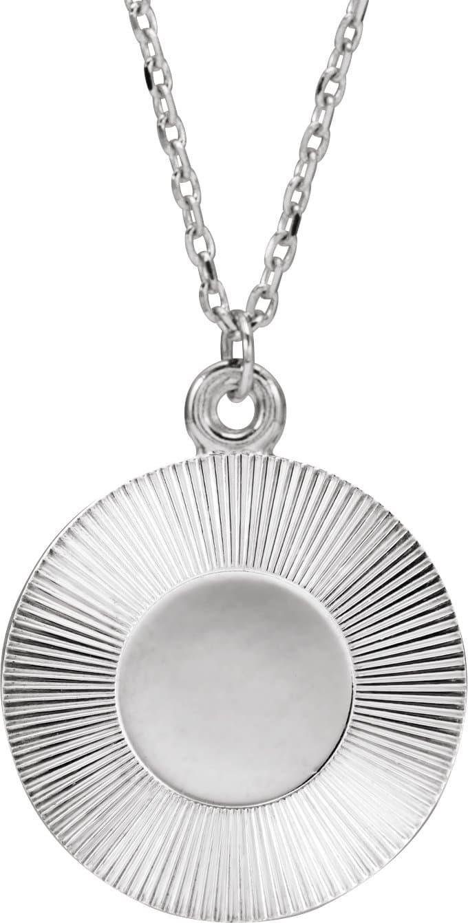 14K White Engravable Round 16-18 Necklace