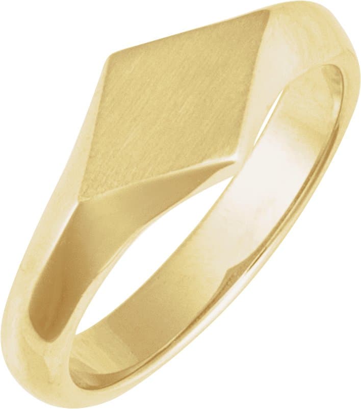 14K Rose Geometric Signet Ring
