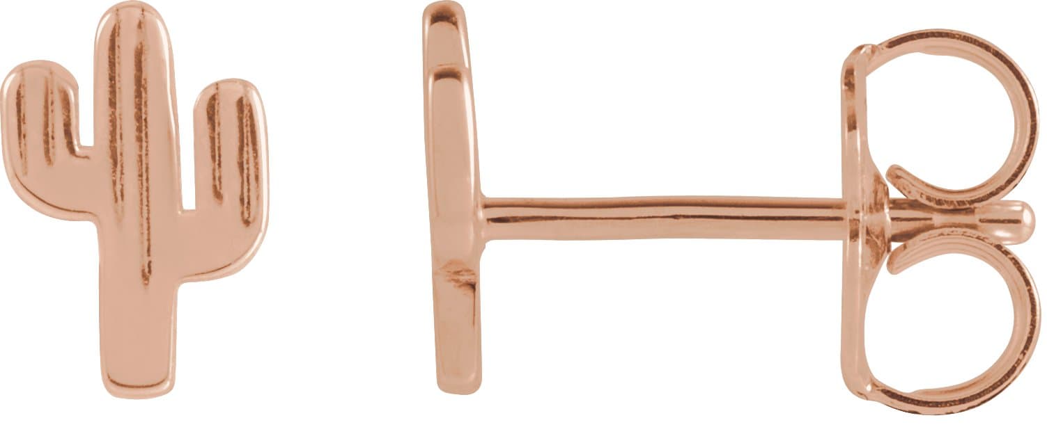 14K Rose Right Cactus Earring