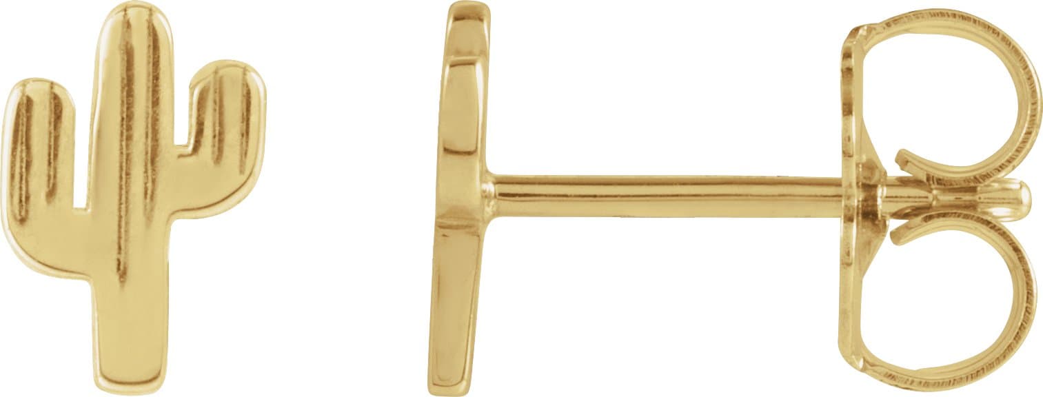 14K Rose Right Cactus Earring