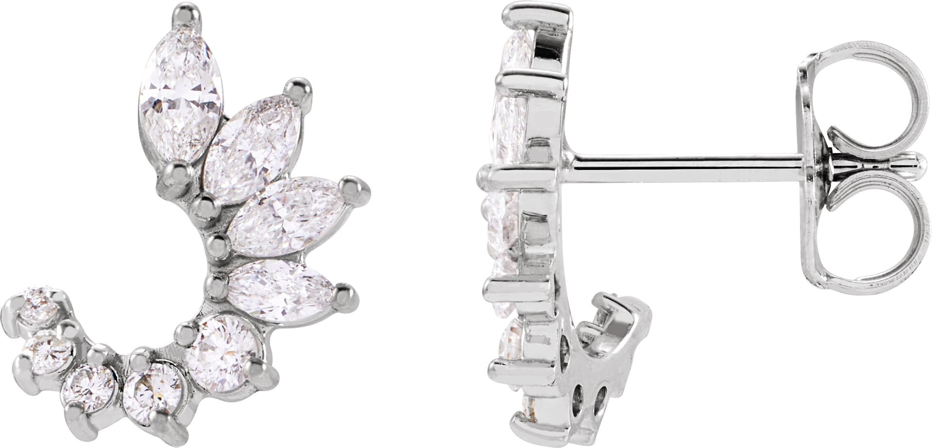 Accented Front-Back Earrings view 2