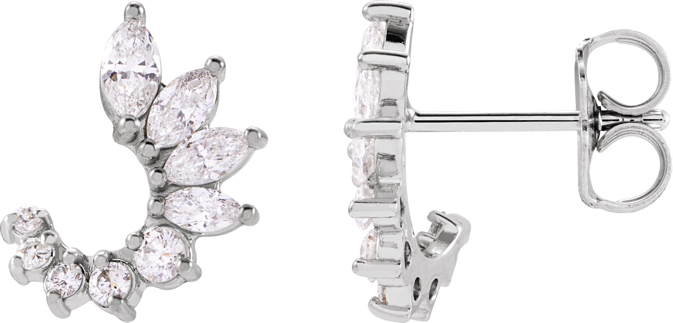 Accented Front-Back Earrings view 2