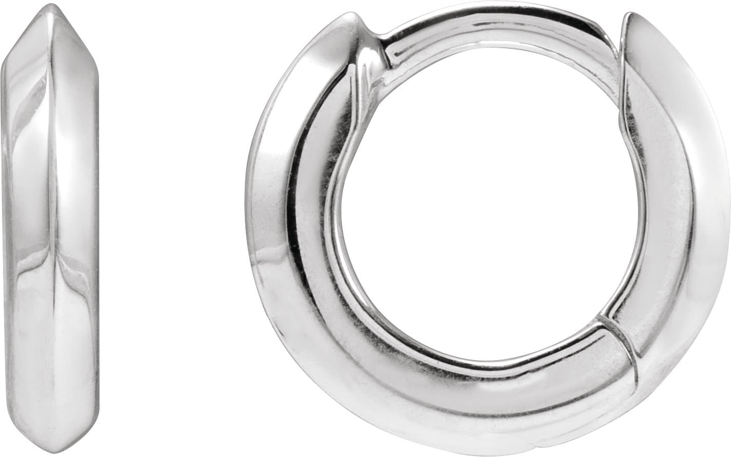 14K Rose Knife-Edge Hinge 10 mm Hoop Earrings