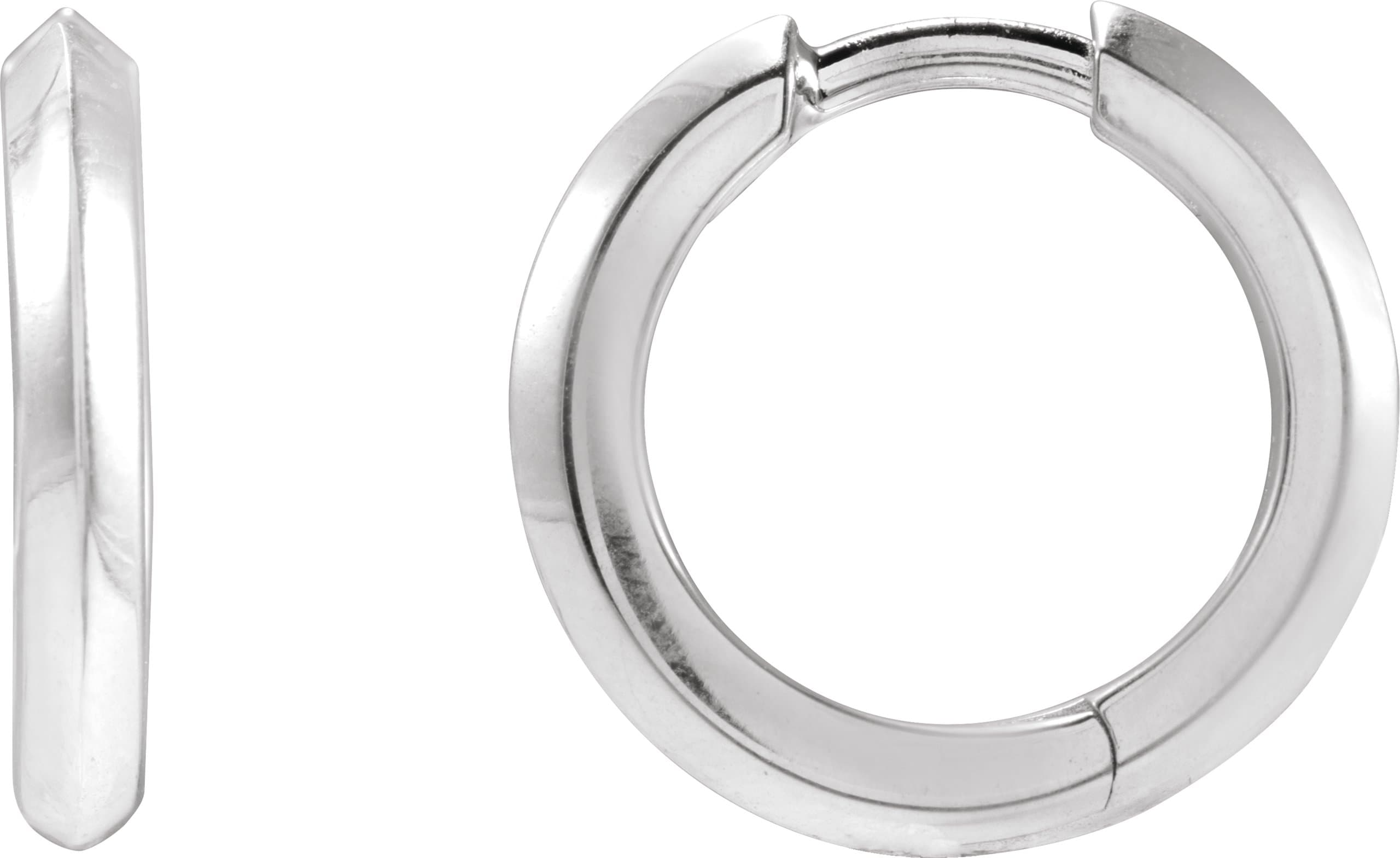 14K Rose Knife-Edge Hinge 10 mm Hoop Earrings