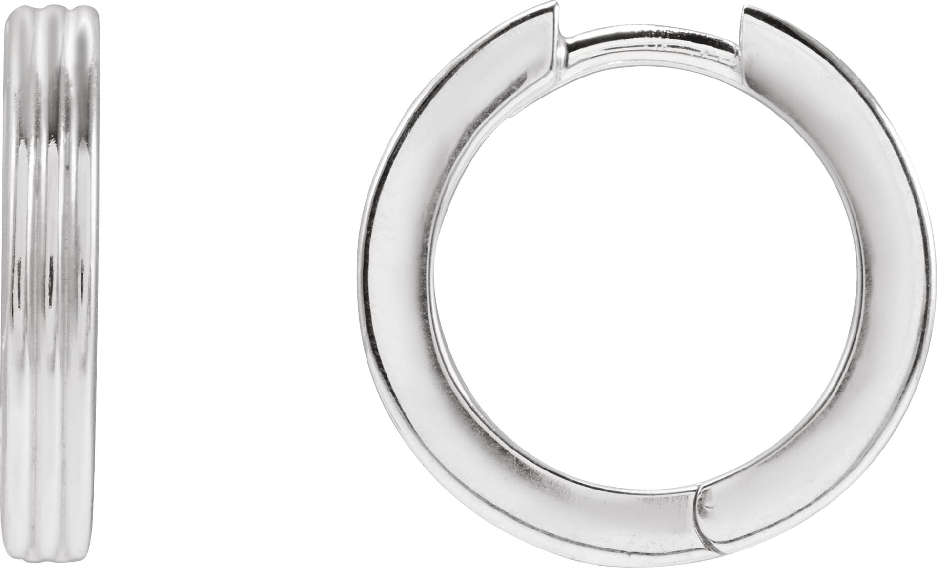 14K Rose Hinged 15 mm Huggie Hoop Earring