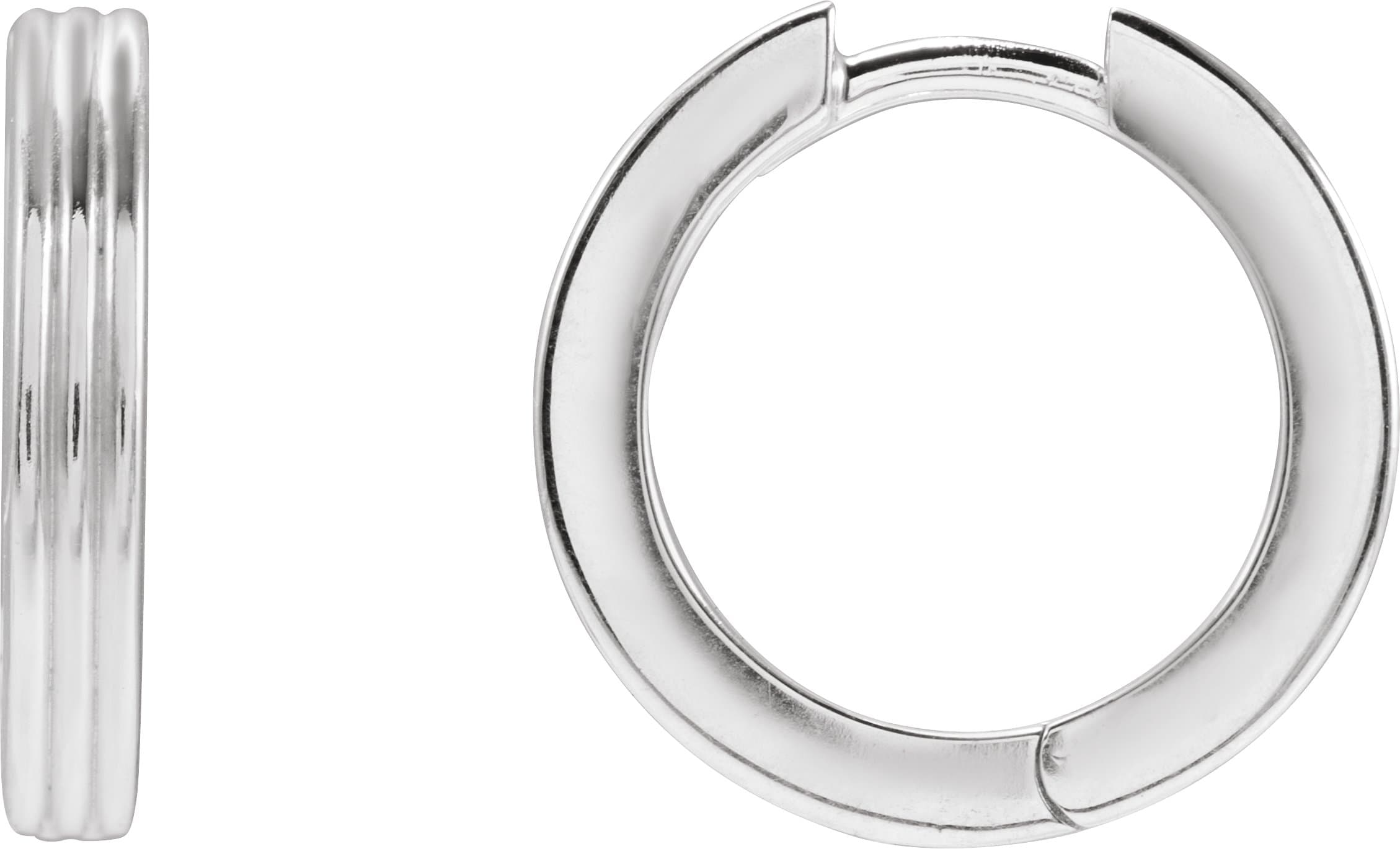 14K Rose Hinged 15 mm Huggie Hoop Earring