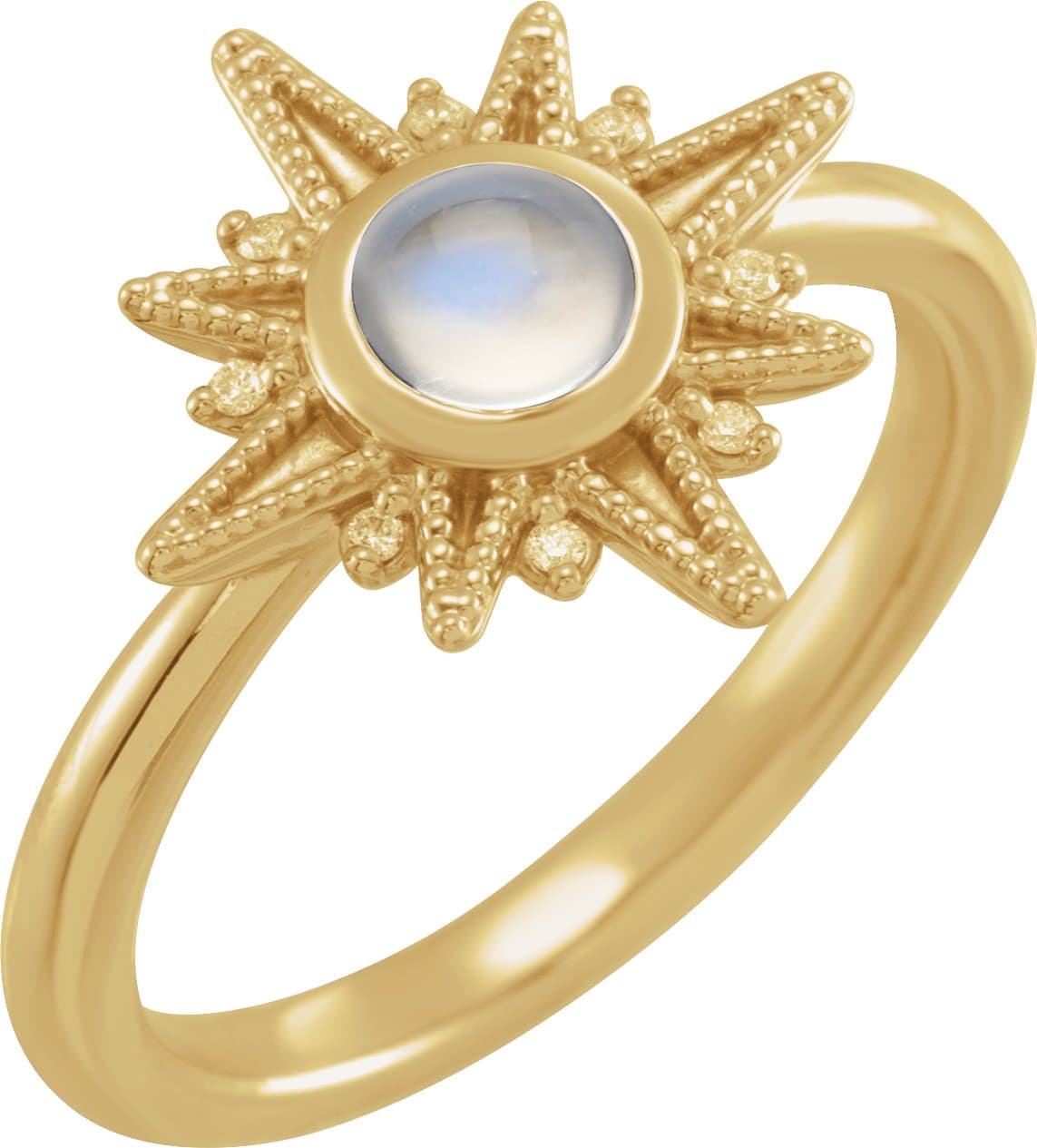 14K Rose Natural Ethiopian Opal & .03 CTW Natural Diamond Star Ring