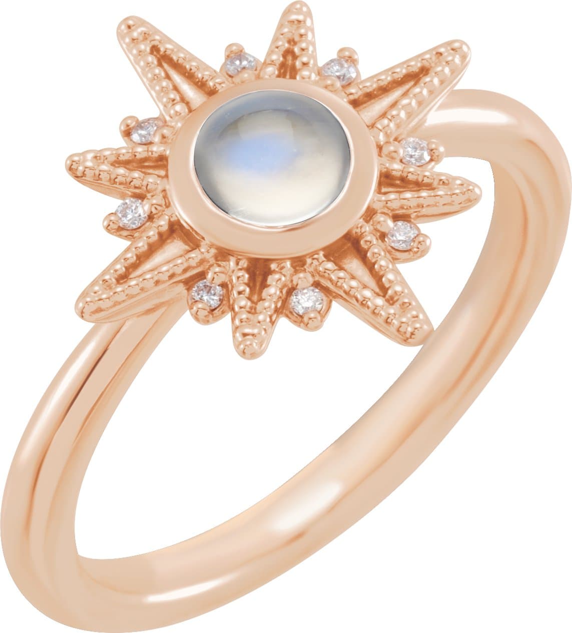 14K Rose Natural Ethiopian Opal & .03 CTW Natural Diamond Star Ring