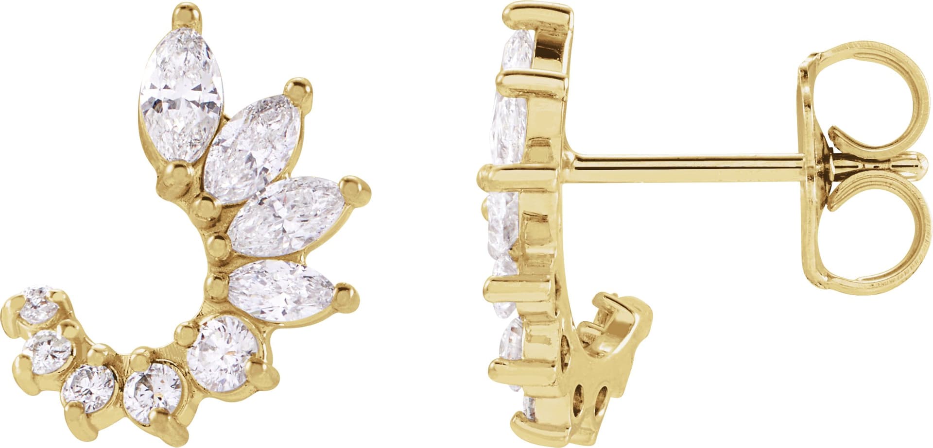 14K White 1/2 CTW Natural Diamond Front-Back Earrings