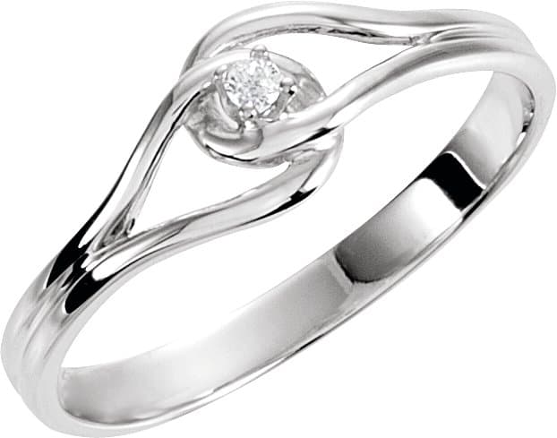 14K Rose .02 CT Natural Diamond Ring