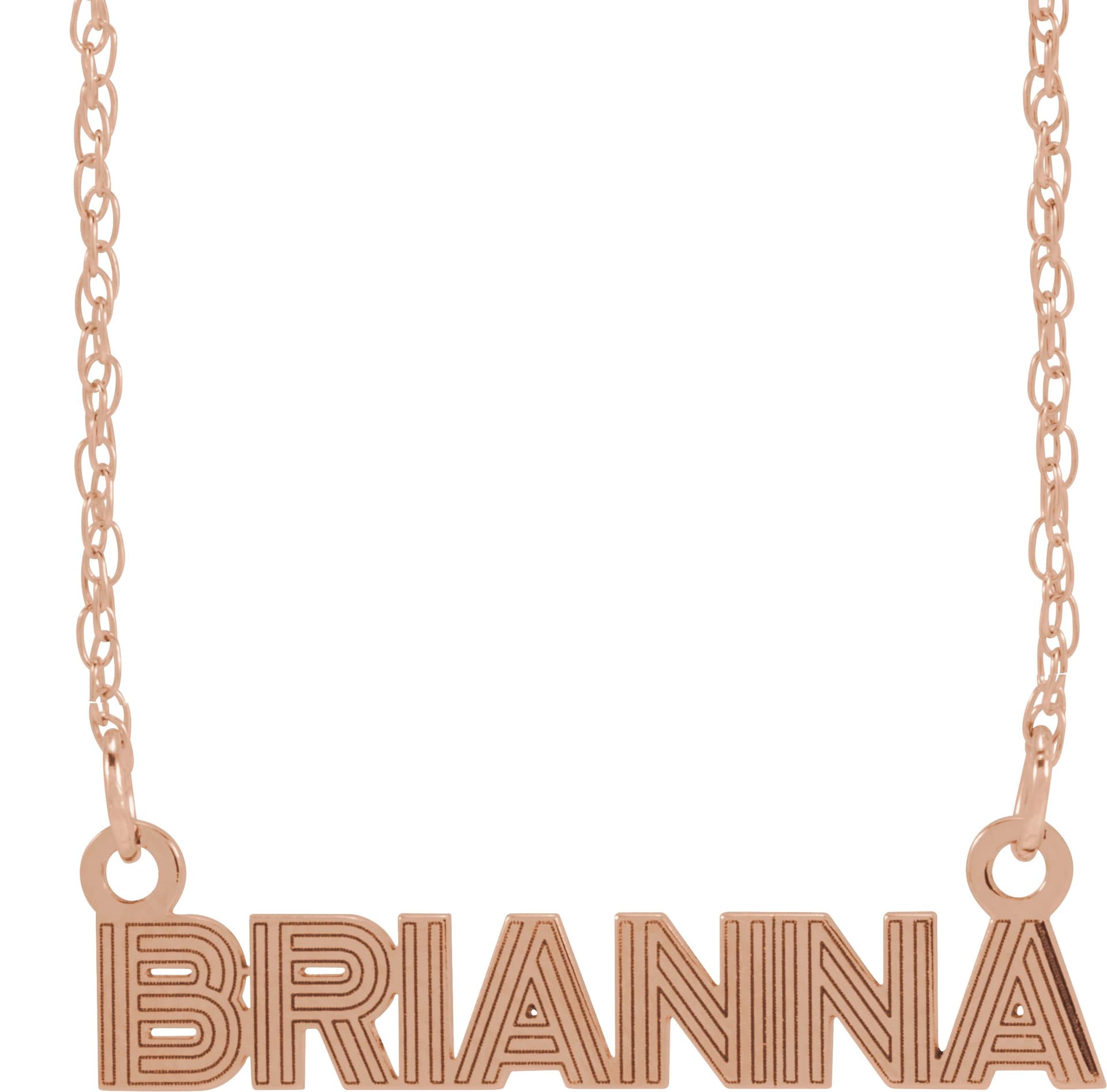 10K White Gold Textured Nameplate 16-18" Necklace