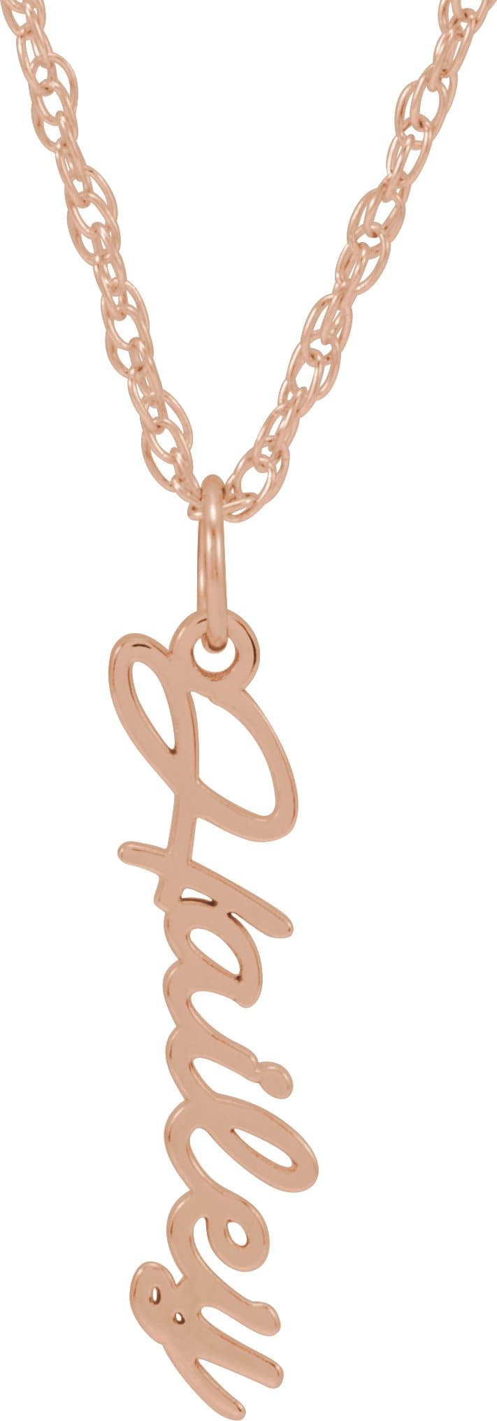 10K White Gold Script Nameplate 16-18" Necklace