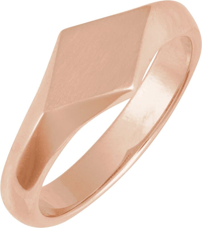 14K Rose Geometric Signet Ring