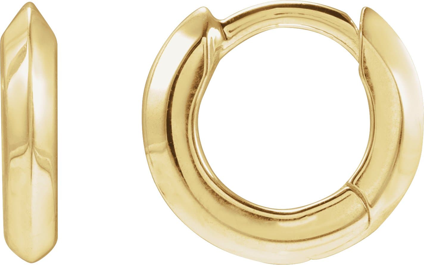 14K Rose Knife-Edge Hinge 10 mm Hoop Earrings