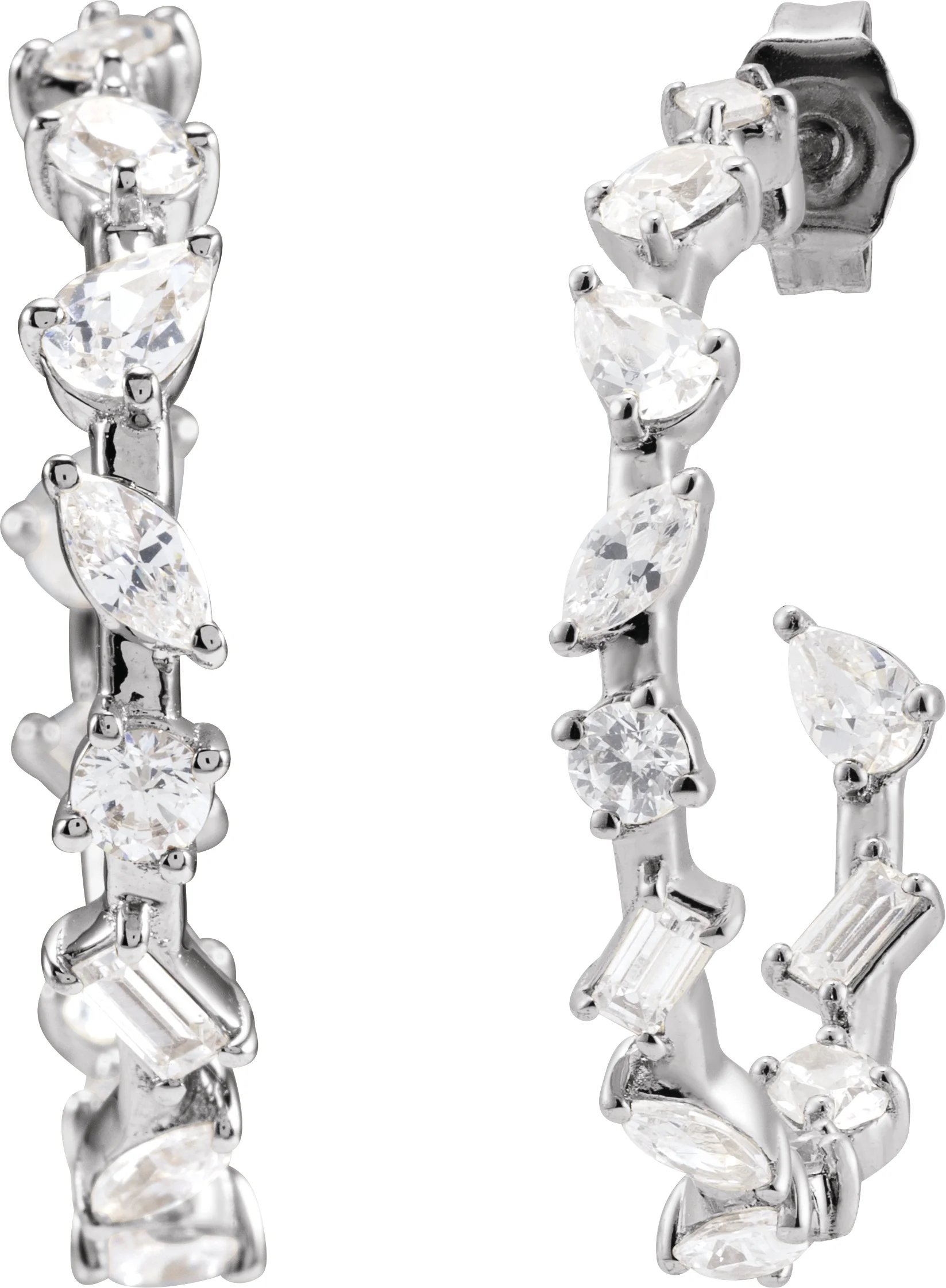 Lab-Grown Diamond Hoop Earrings, view 3