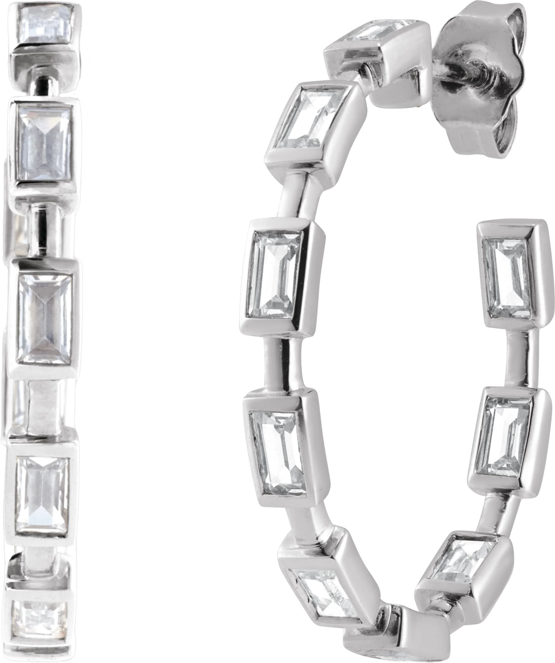 Lab-Grown Diamond Hoop Earrings, view 3