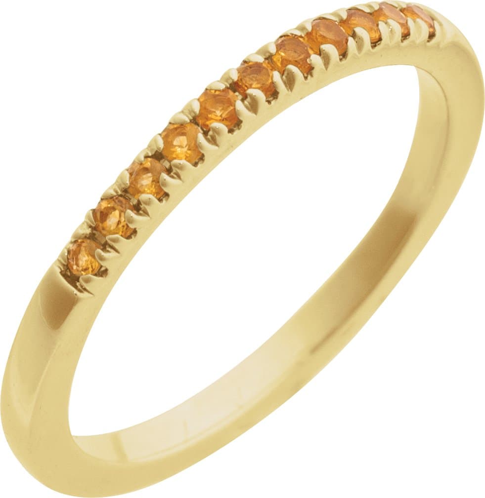 14K Rose Lab-Grown Emerald Stackable Ring