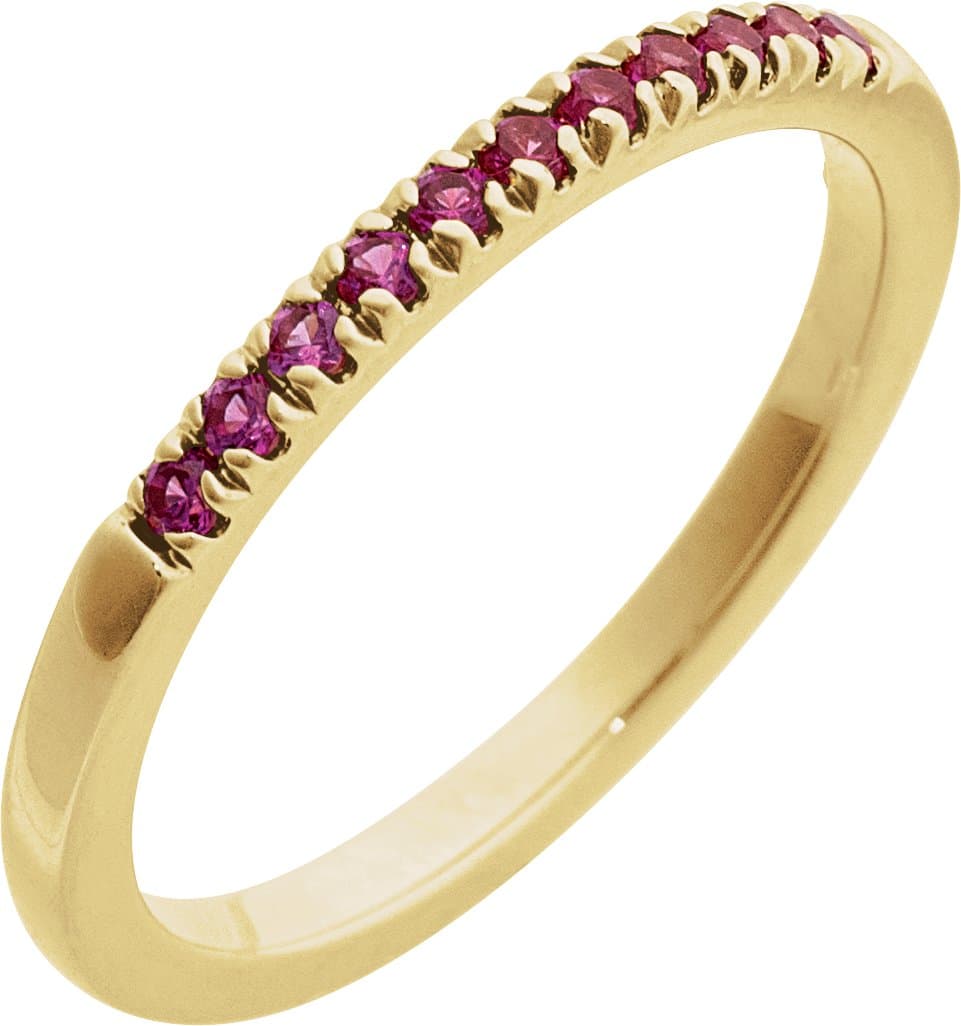 14K Yellow Gold Natural Ruby Stackable Ring